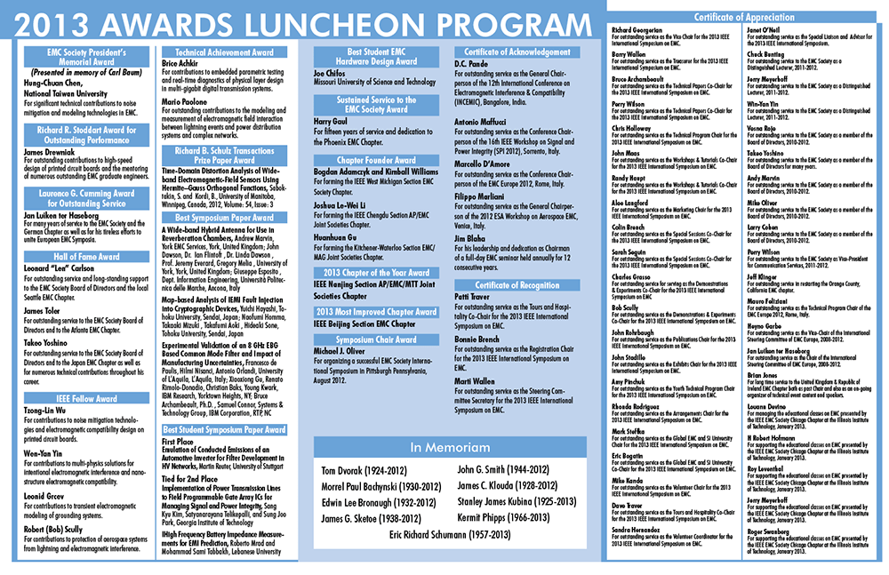 2013 Award Program