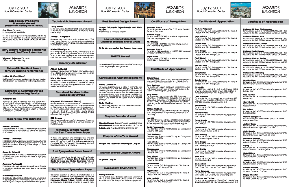 2007 Award Program